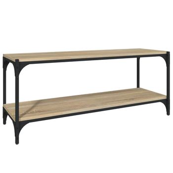 Mueble Para Tv Contrachapada Y Acero Roble Sonoma 100x33x41 Cm