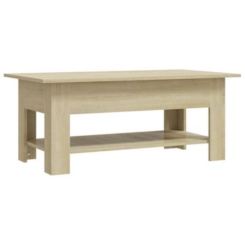 Mesa De Centro Madera De Ingeniería Roble Sonoma 102x55x42 Cm