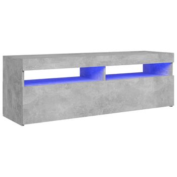 Mueble De Tv Con Luces Led Gris Hormigón 120x35x40 Cm