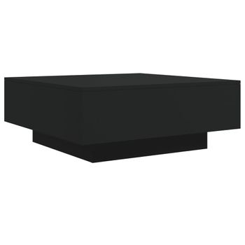 Mesa De Centro Madera De Ingeniería Negro 80x80x31 Cm