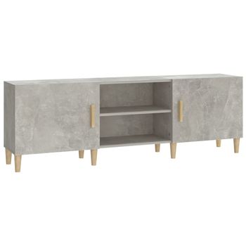 Mueble De Tv Madera Contrachapada Gris Hormigón 150x30x50 Cm