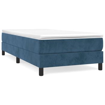 Estructura De Cama Box Spring Terciopelo Azul Oscuro 100x200 Cm