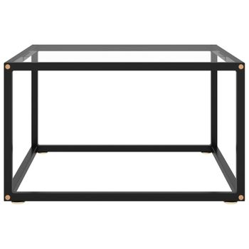 Mesa De Centro Negra Con Vidrio Templado 60x60x35 Cm