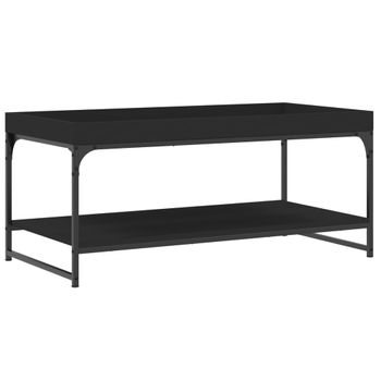 Mesa De Centro Madera De Ingeniería Negro 100x49x45 Cm