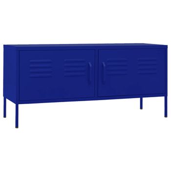 Mueble Para Tv De Acero Azul Marino 105x35x50 Cm