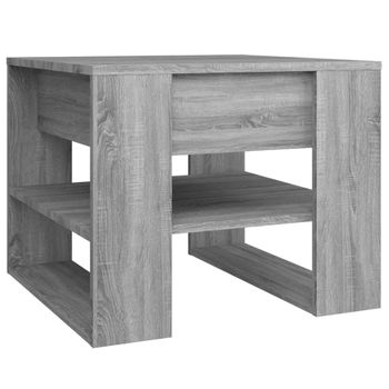 Mesa De Centro Madera Contrachapada Gris Sonoma 55,5x55x45 Cm