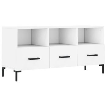 Mueble De Tv Madera De Ingeniería Blanco 102x36x50 Cm