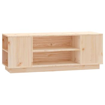 Mueble De Tv De Madera Maciza De Pino 110x35x40,5 Cm