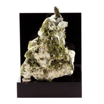 Epidote - Pierre Natural De Francia, Chamrousse, Isère, Auvergne -rhône -alpes - Cristal Verde Brillante Y Potente, Purificación Y Piedra De Crecimiento Personal | 885.2 Ct - Certificado De Autenticidad Incluido | 100 X 70 X 60 Mm