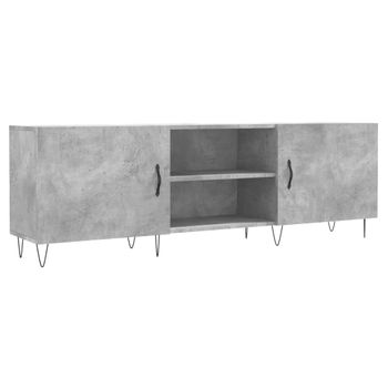 Mueble De Tv Madera De Ingeniería Gris Hormigón 150x30x50 Cm