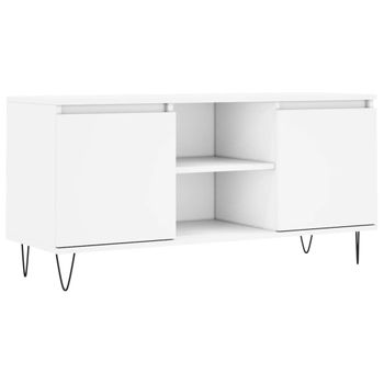 Mueble De Tv Madera De Ingeniería Blanco 104x35x50 Cm