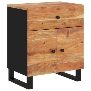 Mesita De Noche Madera Acacia Madera Contrachapada 50x33x60 Cm