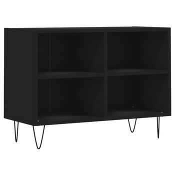 Mueble De Tv Madera De Ingeniería Negro 69,5x30x50 Cm