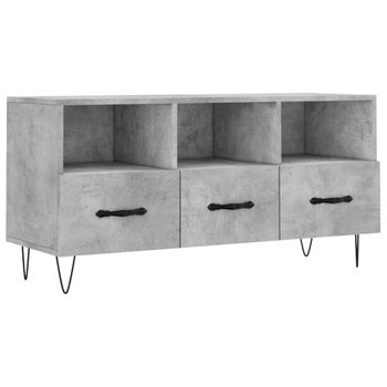 Mueble De Tv Madera De Ingeniería Gris Hormigón 102x36x50 Cm