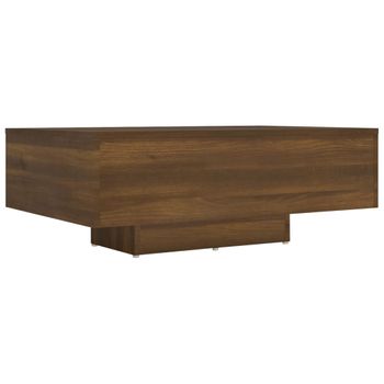 Mesa De Centro Madera Contrachapada Roble Marrón 85x55x31 Cm