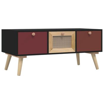 Mesa De Centro Con Cajones Madera Contrachapada 80x40x35,5 Cm