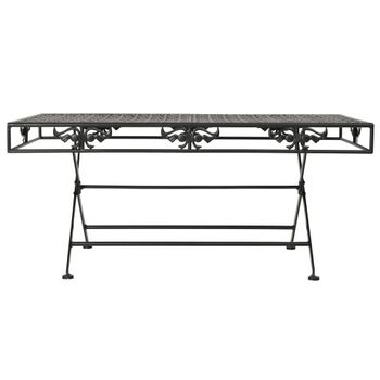 Mesa De Centro Plegable Estilo Vintage Metal 100x50x45 Cm Negro