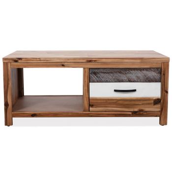 Mesa De Centro De Madera Maciza De Acacia 90x50x37,5 Cm