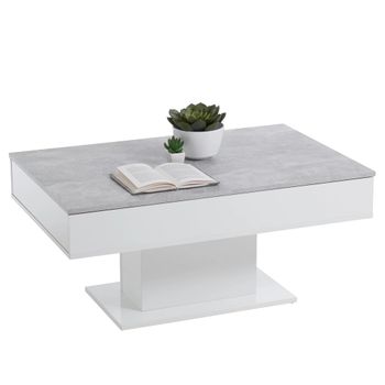 Mesa De Centro Gris Hormigón Y Blanco