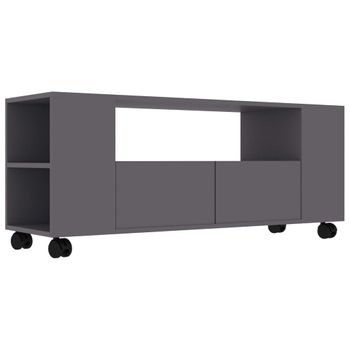 Mueble Para Tv Madera Contrachapada Gris 120x35x48 Cm