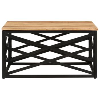 Mesa De Centro De Madera Maciza Acacia 68x68x35 Cm