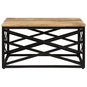 Mesa De Centro De Madera Maciza De Mango 68x68x35 Cm