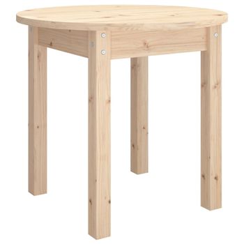 Mesa De Centro De Madera Maciza De Pino Ø 45x40 Cm