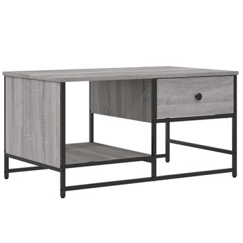 Mesa De Centro Madera Contrachapada Gris Sonoma 85,5x51x45 Cm