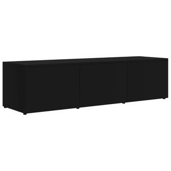 Mueble Para Tv Madera Contrachapada Negro 120x34x30 Cm