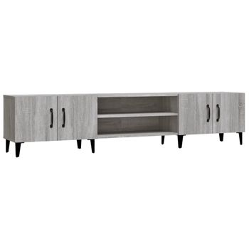 Mueble Para Tv Madera Contrachapada Gris Sonoma 180x31,5x40 Cm