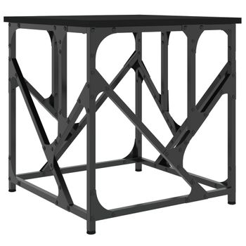 Mesa De Centro Madera De Ingeniería Negra 45x45x47,5 Cm