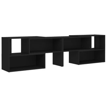 Mueble De Tv Madera Contrachapada Negro 149x30x52 Cm