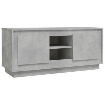 Mueble De Tv Madera Contrachapada Gris Hormigón 102x35x45 Cm