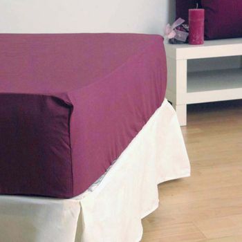 10xdiez Sabanas Bajeras Poliester Algodón Berenjena  | (cama De 120cm - Berenjena)