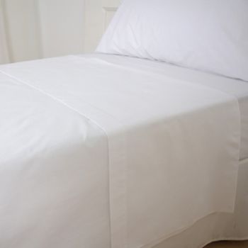 10xdiez Sabana Encimera Blanca Algodón 230x280  | (cama 135 Cm - Blanco)