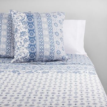 10xdiez Colcha Boutie Microfibra Gouda  | (cama De 150cm - Azul)