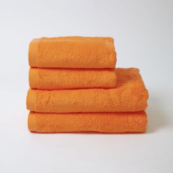 10xdiez Toalla Algodón  550 Gr/m2 Mandarina  | (toalla Lavabo - 50x100 Cm - Naranja)