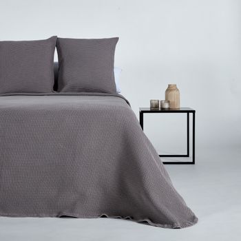 10xdiez Colcha Algodón Nido Abeja Gris 214  | (cama De 135cm - Gris)