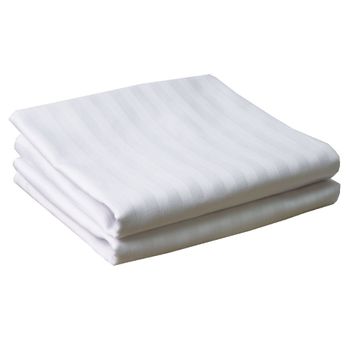 10xdiez Pack 2 Fundas Almohada Cruzadillo Poliéster Algodón  | (70cm X 45cm - Blanco)