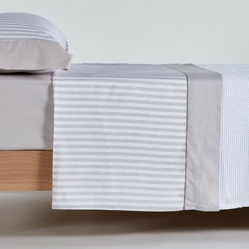 10xdiez Juego De Sábanas Algodón Serena Beig  | (cama 80 Cm - Beige)