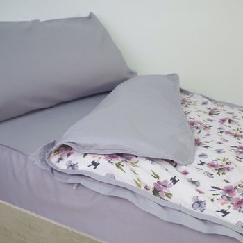 10xdiez Funda Saco Nórdico Ajustable Cama Individual (no Incluye Relleno) - ( Gris Romantic - Cama 90cm ) | (cama 90cm - Gris Romantic)