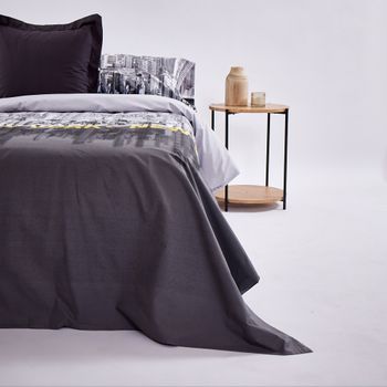 Sábana Bajera Ajustable Lisa Gris Cama 160 Cm - 160x190/200 Cm, 100%  Algodón. con Ofertas en Carrefour