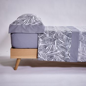 10xdiez Juego De Sábanas Liz Gris  | (cama 180 Cm - Gris)