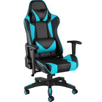 Silla De Oficina Gaming Con Ruedas Reposabrazos Sintético Negro/azul Diseño Deportivo 08_0000369