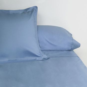 10xdiez Juego De Sábanas Venus Plus Liso 180 Hilos Indigo  | (cama 105 Cm - Azul)