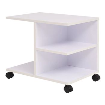 Estantería Móvil Con Ruedas Mesa Auxiliar 50x35x42 Cm Blanca 2702037/2