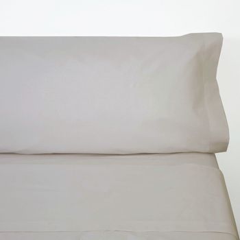 Sábana Bajera Ajustable Lisa Gris Cama 160 Cm - 160x190/200 Cm, 100%  Algodón. con Ofertas en Carrefour