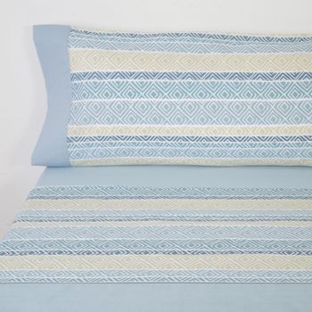 10xdiez Juego De Sábanas Greta Petroleo  | (cama 105 Cm - Azul)