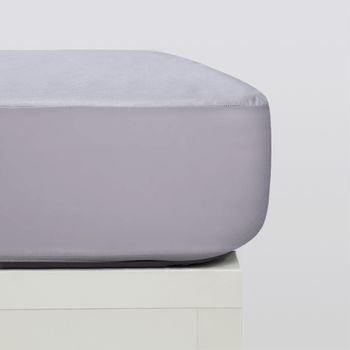 10xdiez Sábanas Bajeras Punto Algodón Orgánico Gris  | (cama De 105cm - Blanco)