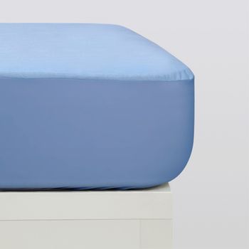 10xdiez Sábanas Bajeras Punto Algodón Orgánico Azul  | (cama De 105cm - Azul)